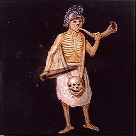 Malet glas i træramme