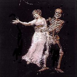 Malet glas i træramme