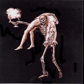 Malet glas i træramme