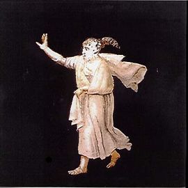 Malet glas i træramme