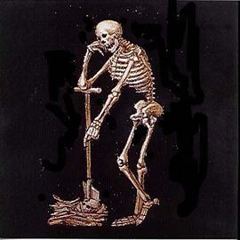 Malet glas i træramme