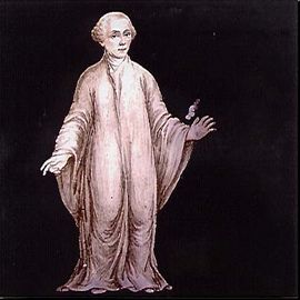 Malet glas i træramme