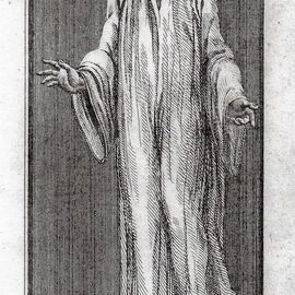 Malet glas i træramme